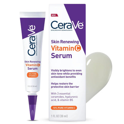 CeraVe Skin Renewing Vitamin C Serum (1 fl. oz.) - Brightening Serum for Radiant, Even Skin Tone