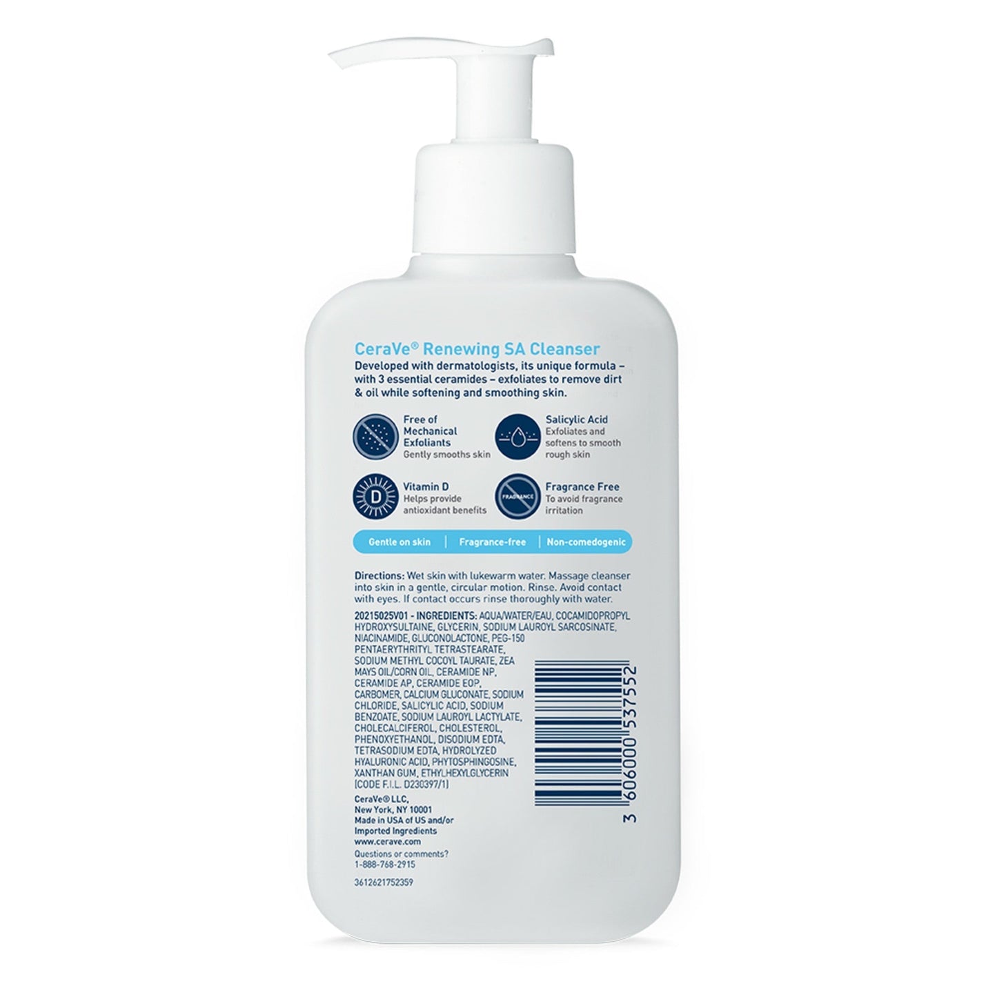 CeraVe Renewing SA Cleanser (8 fl. oz.) - Exfoliating Salicylic Acid Cleanser for Smooth, Clear Skin