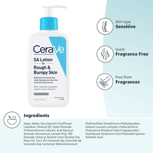 CeraVe SA Lotion for Rough & Bumpy Skin (8 fl. oz.) - Exfoliating & Smoothing Moisturizer with Salicylic Acid