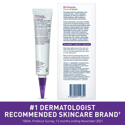 CeraVe Skin Renewing Vitamin C Serum (1 fl. oz.) - Brightening Serum for Radiant, Even Skin Tone