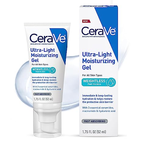 CeraVe Ultra-Light Moisturizing Gel (1.75 fl. oz.) - Lightweight Hydration for All Skin Types
