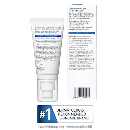 CeraVe Ultra-Light Moisturizing Gel (1.75 fl. oz.) - Lightweight Hydration for All Skin Types