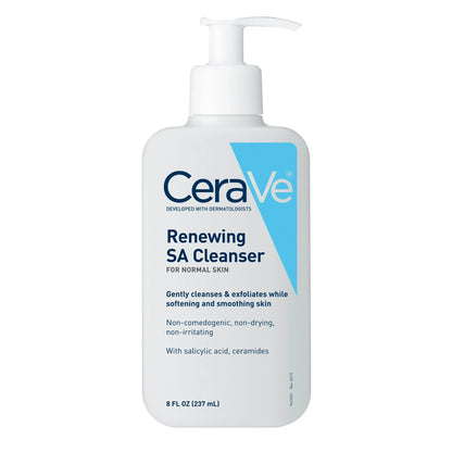 CeraVe Renewing SA Cleanser (8 fl. oz.) - Exfoliating Salicylic Acid Cleanser for Smooth, Clear Skin