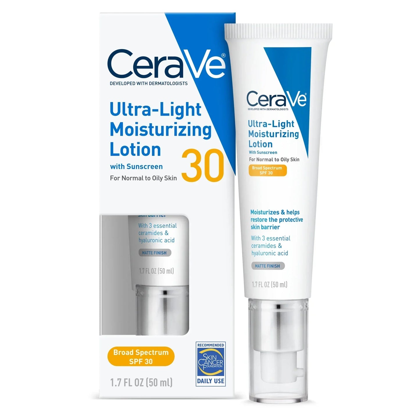 CeraVe Ultra-Light Moisturizing Face Lotion with SPF 30 (1.7 fl. oz.) - Lightweight Hydration & Sun Protection