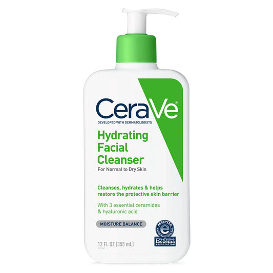 CeraVe Hydrating Facial Cleanser (12 fl. oz.) - Nourishing Cleanser for Moisturized, Healthy Skin